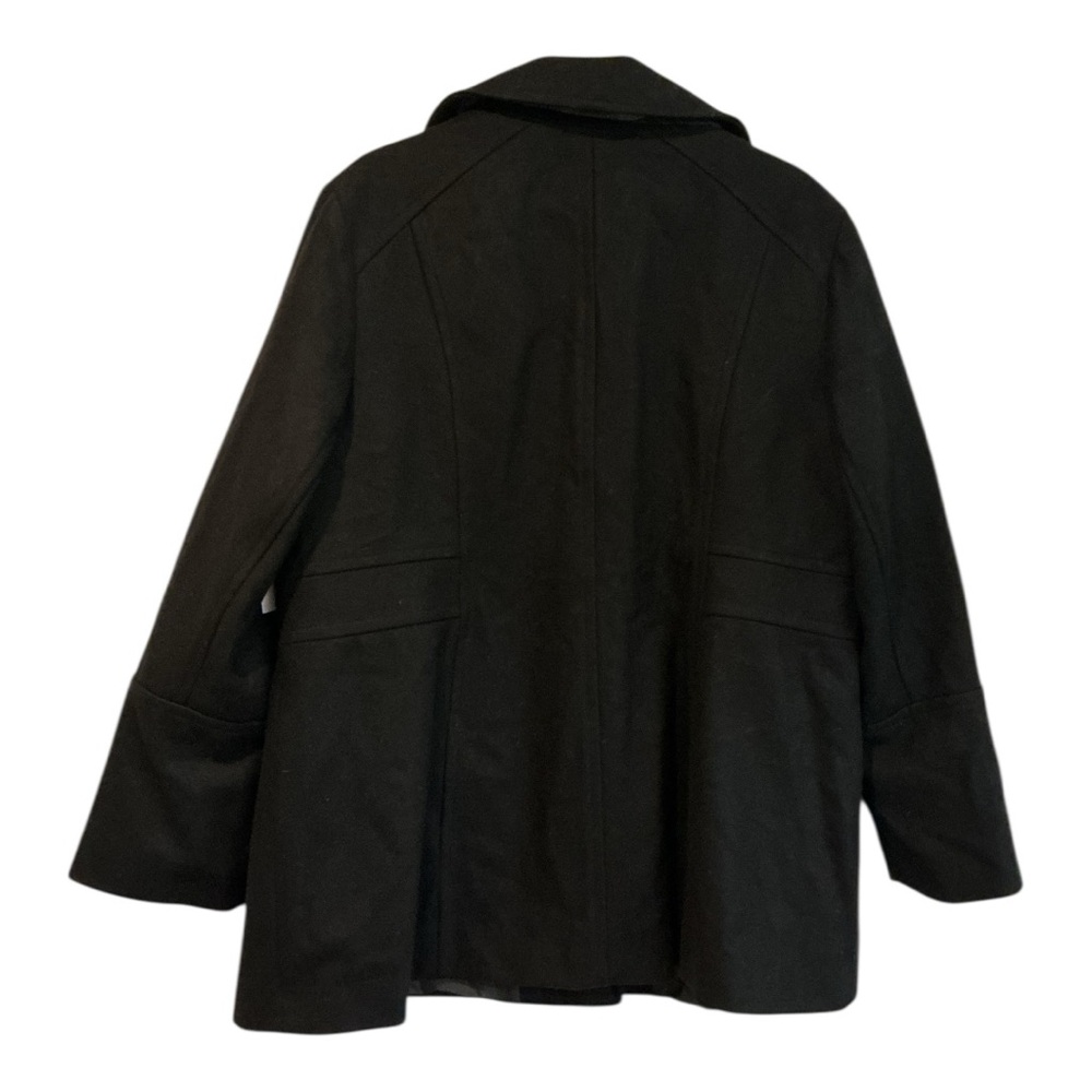 NWT London Fog Women’s Wool-Blend Peacoat Jacket XXL with Plaid Scarf – Black - Picture 2 of 7